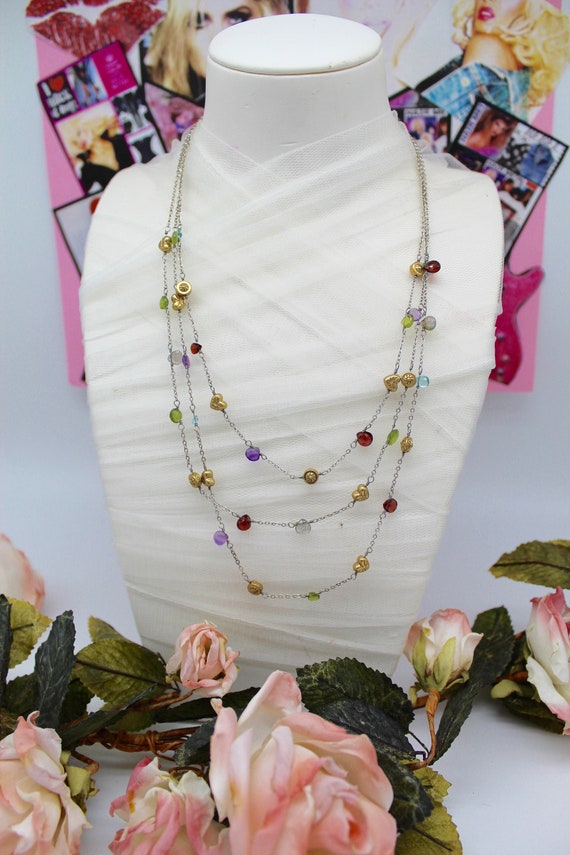 Brighton 3 Strand Colorful Crystal Beaded Necklace