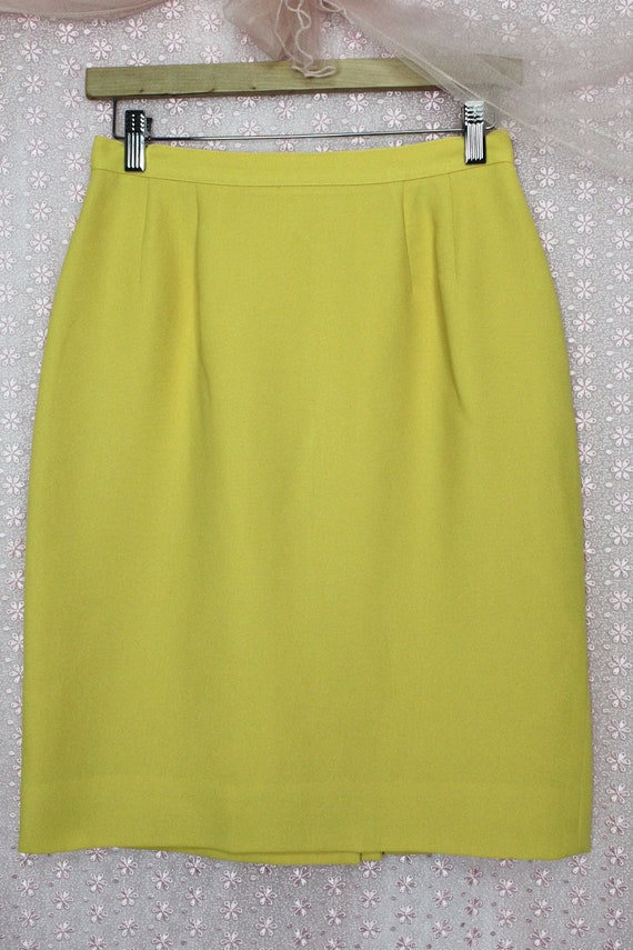 Vintage 90's Yellow Pencil Skirt,Size Small - image 2