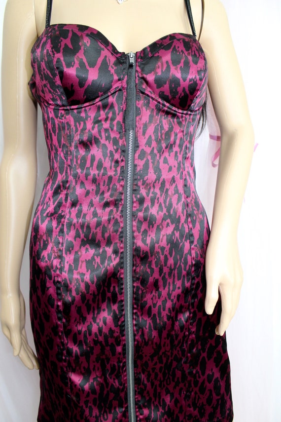 Y2ks Leopard Dress Burgundy black Sexy Animal Print Size Small Medium Etsy Canada
