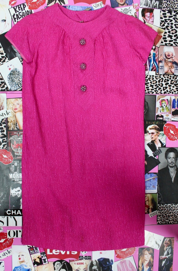 Vintage 60's Hot Pink Bullocks Pasadena Victorian… - image 1