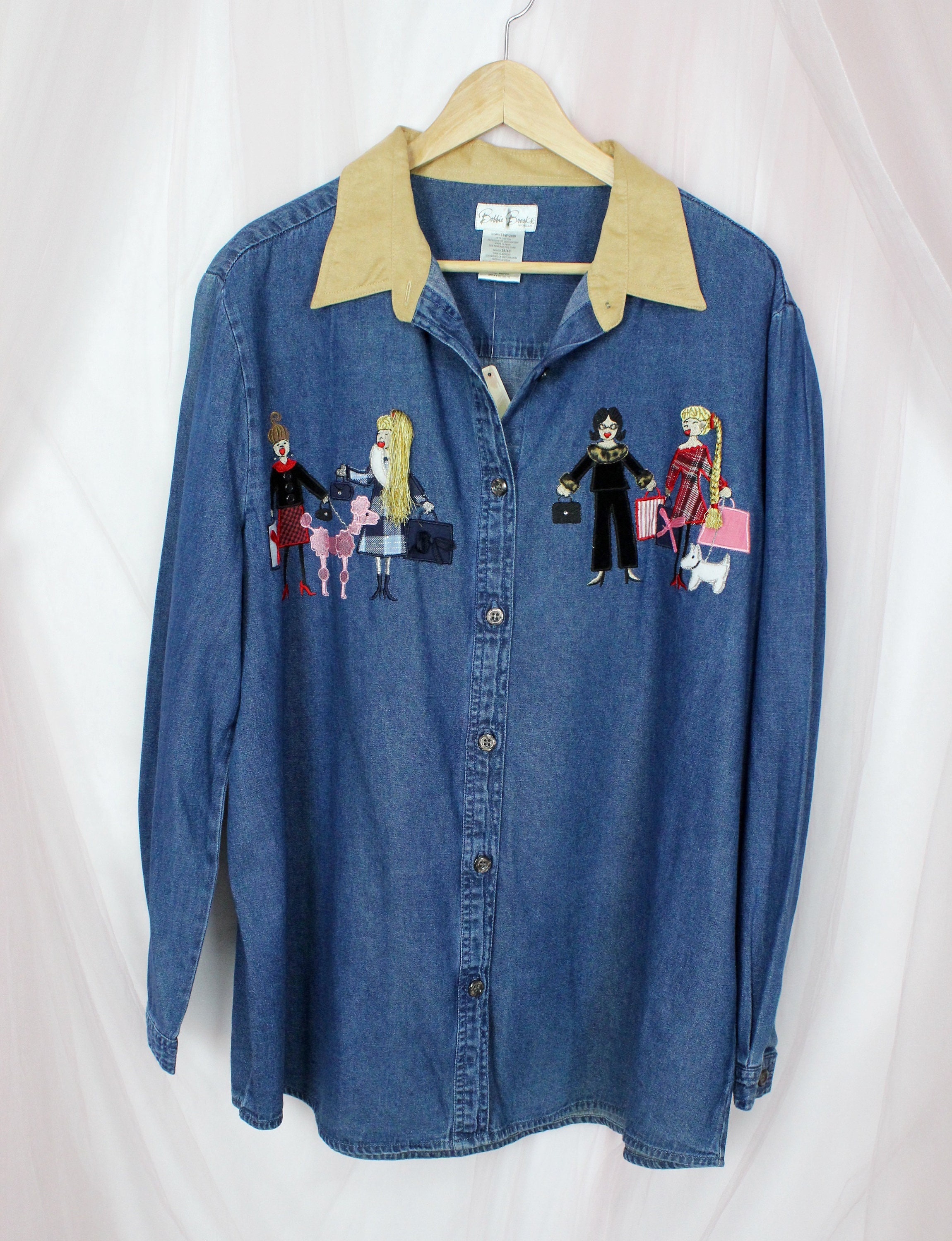 90s Bobbie Brooks Button up Denim Shirt Women Denim Shirts