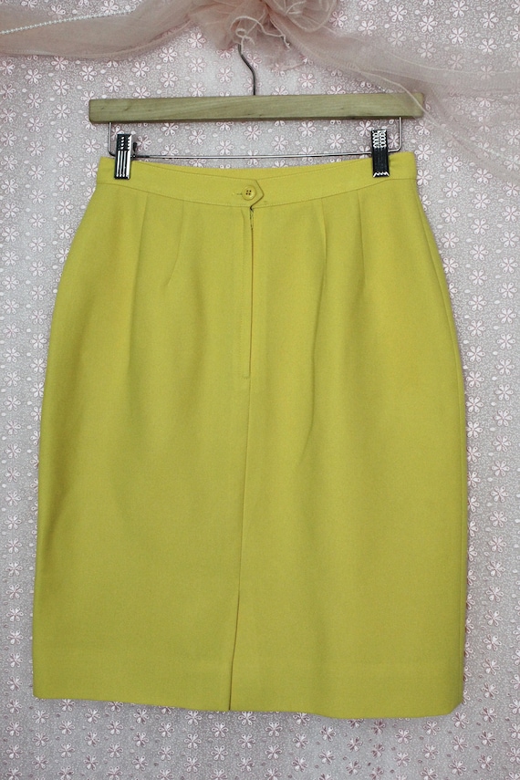 Vintage 90's Yellow Pencil Skirt,Size Small - image 4