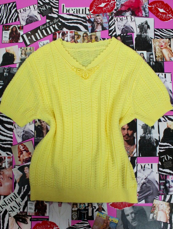 Vintage 90's Yellow Sweater Top - image 2