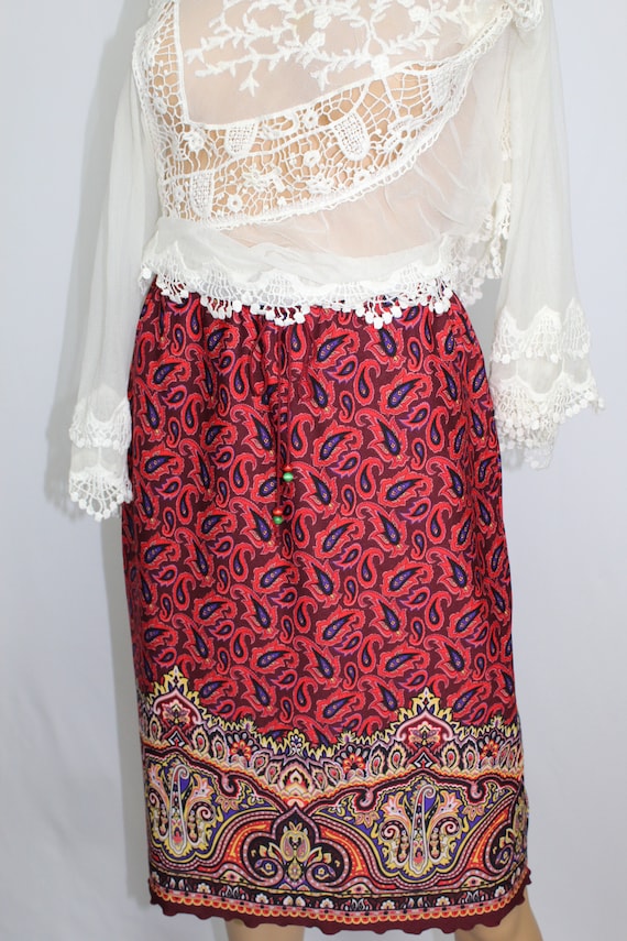 90s Bohemian Maxi Skirt,Size Small