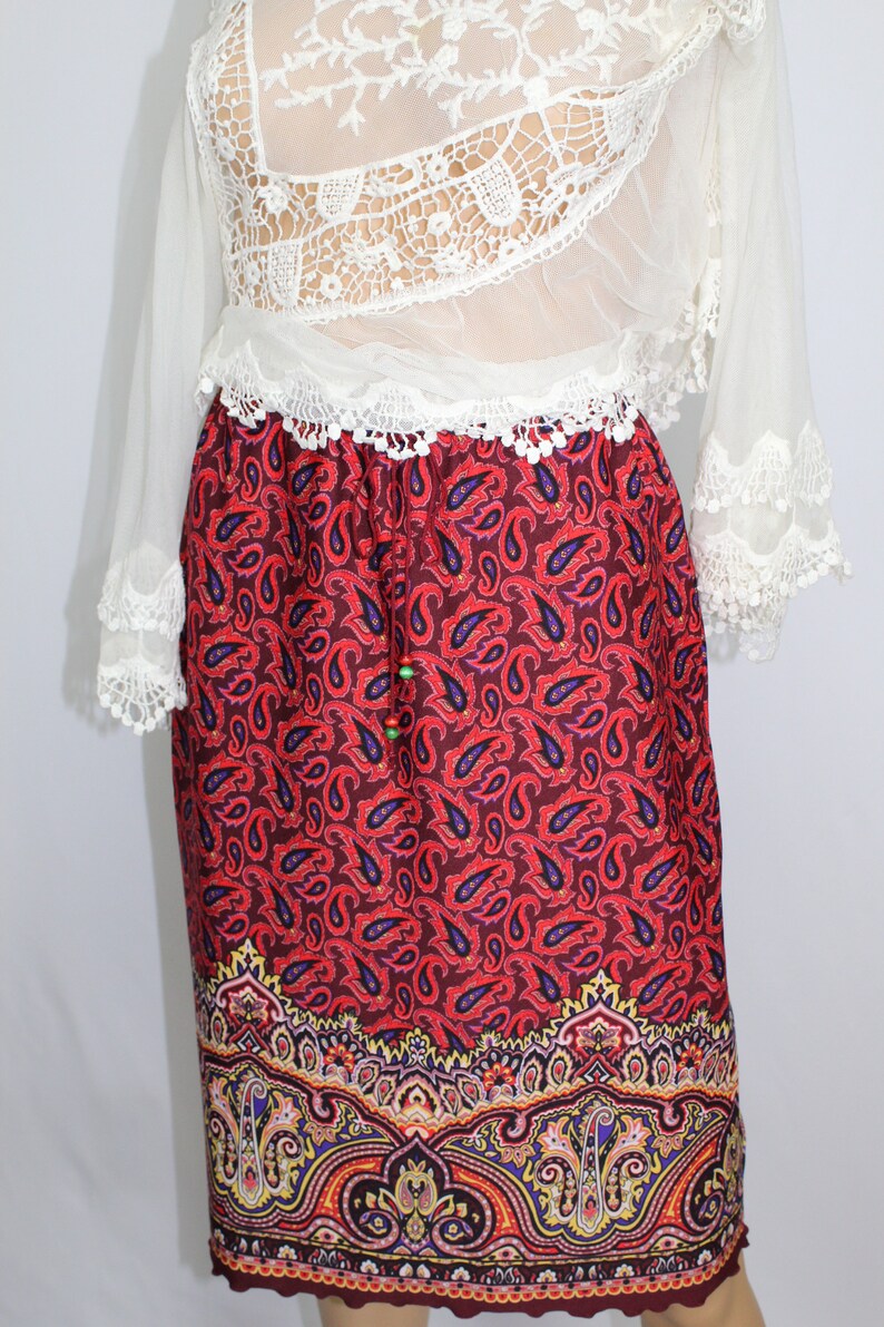 90s Bohemian Maxi Skirt,Size Small image 1