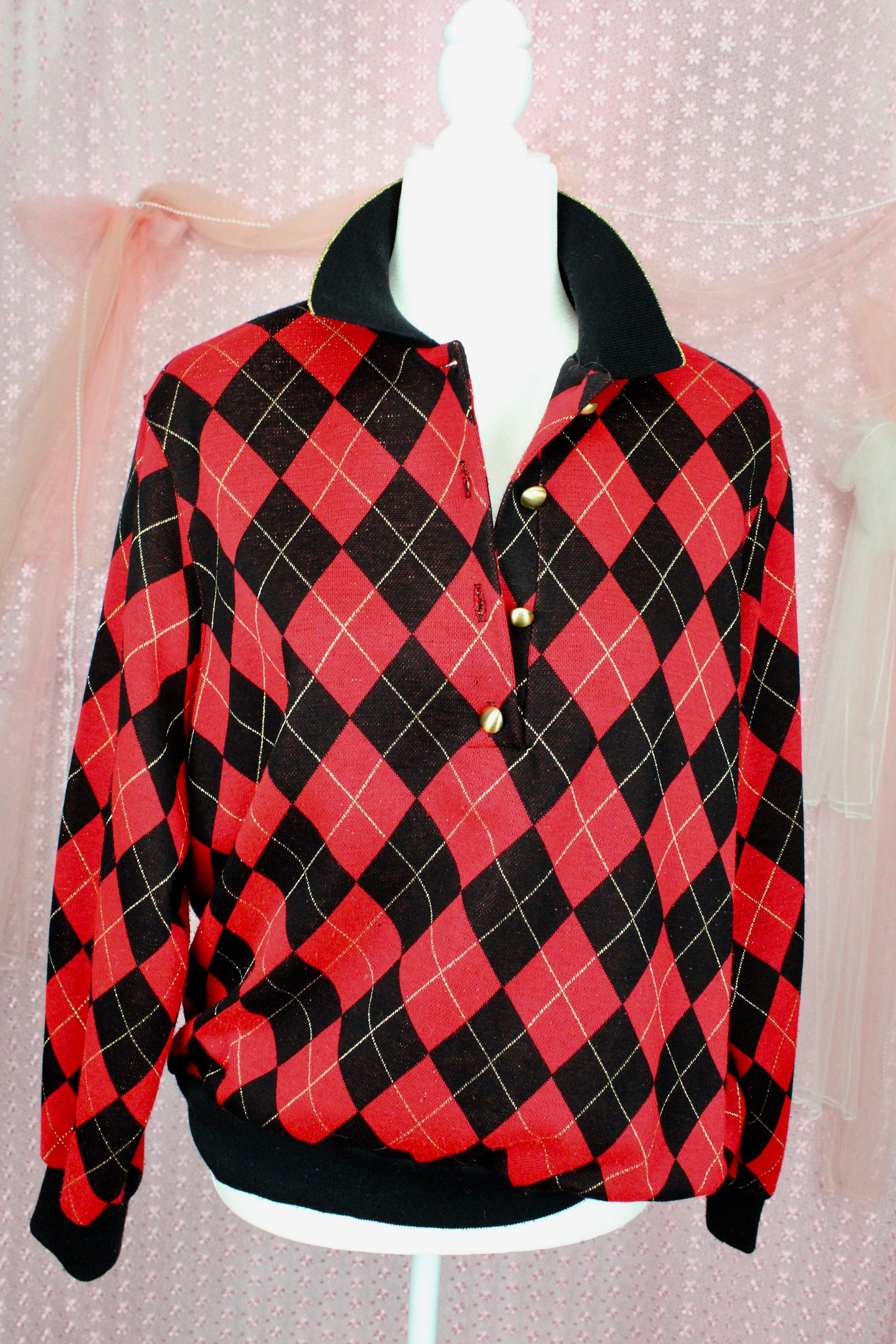 NWT Alfred Dunner Woman's Stretch 3/4 Sleeve Green Gingham