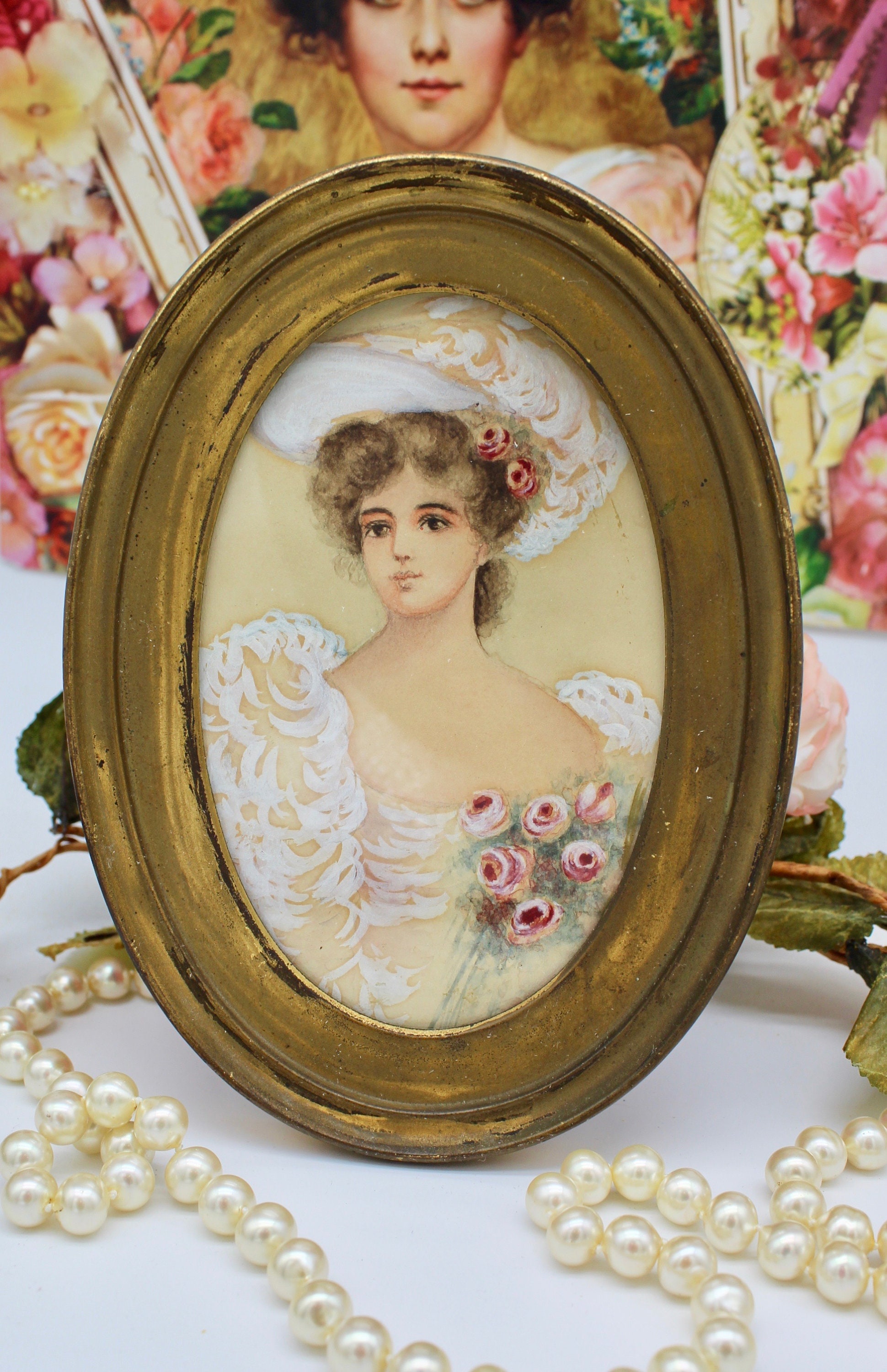 Antiker Bilderrahmen Mit Blumen-Schnitzerei – Vintage-Design, 10x15 Cm, Mit Staffelei & Wandhaken, Kupferbraun