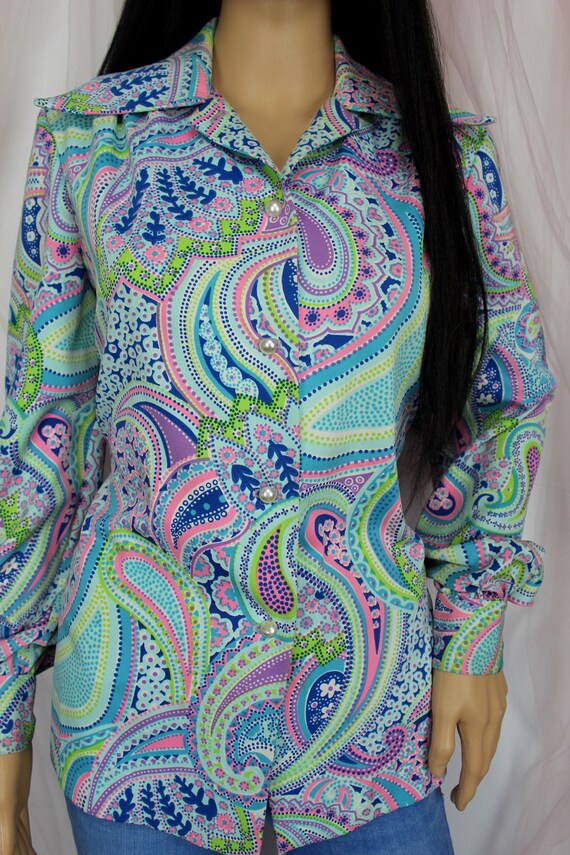 Vintage 70's Pattern Button Down - image 9