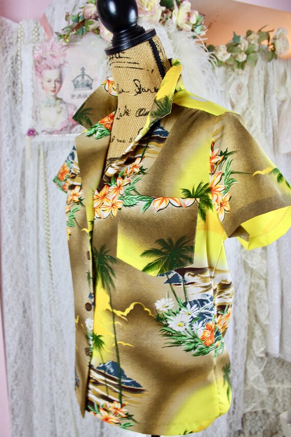 Vintage 70s 80s Kole Kole Hawaiian Shirt, Tropica… - image 8