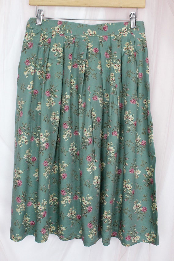Vintage Petites J.G. Hook Floral Pleated Skirt - image 4