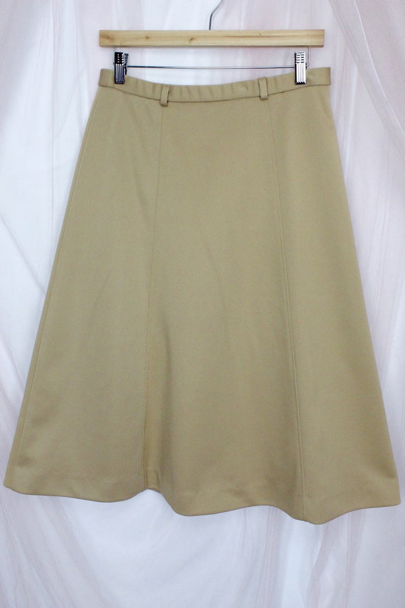 Vintage 70's 80's Koret Beige Aline Skirt, Office… - image 1
