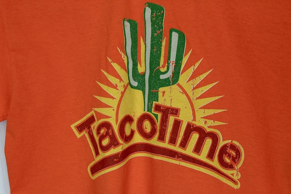 Orange Cut Off Taco Time T-shirt - image 3