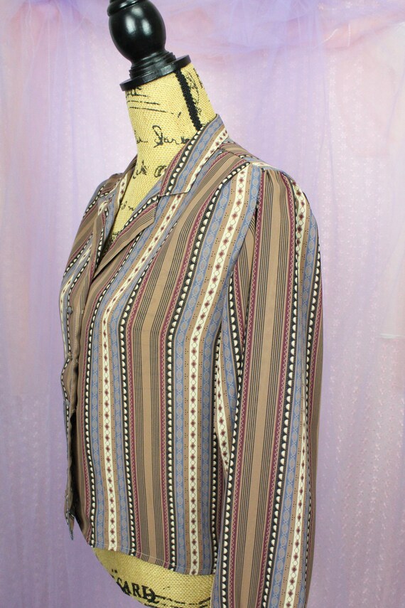 Vintage 70s Women's HaberDasher Print Blouse,1970… - image 4