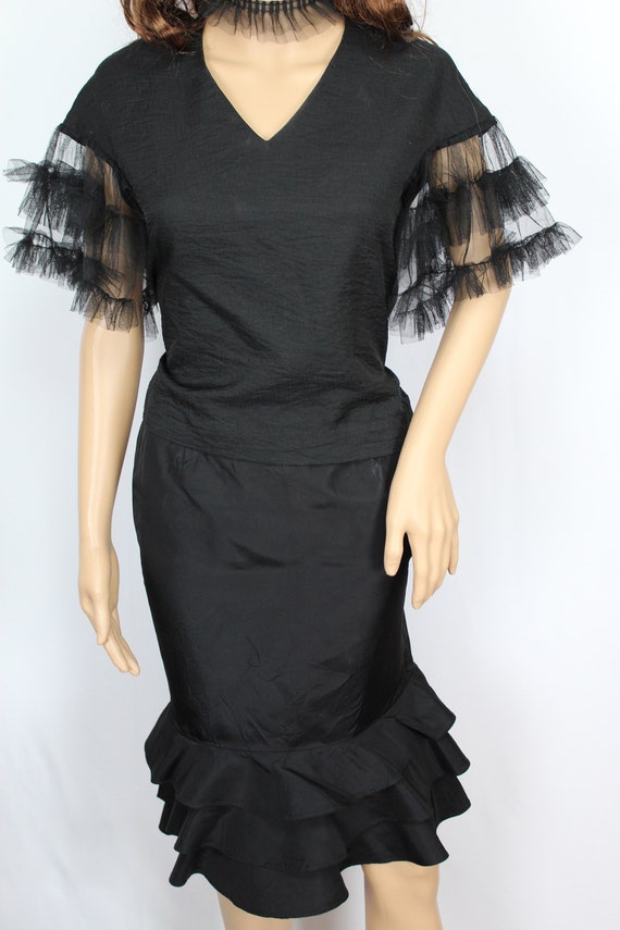 Vintage 90s Bebe Tango Ruffle Skirt