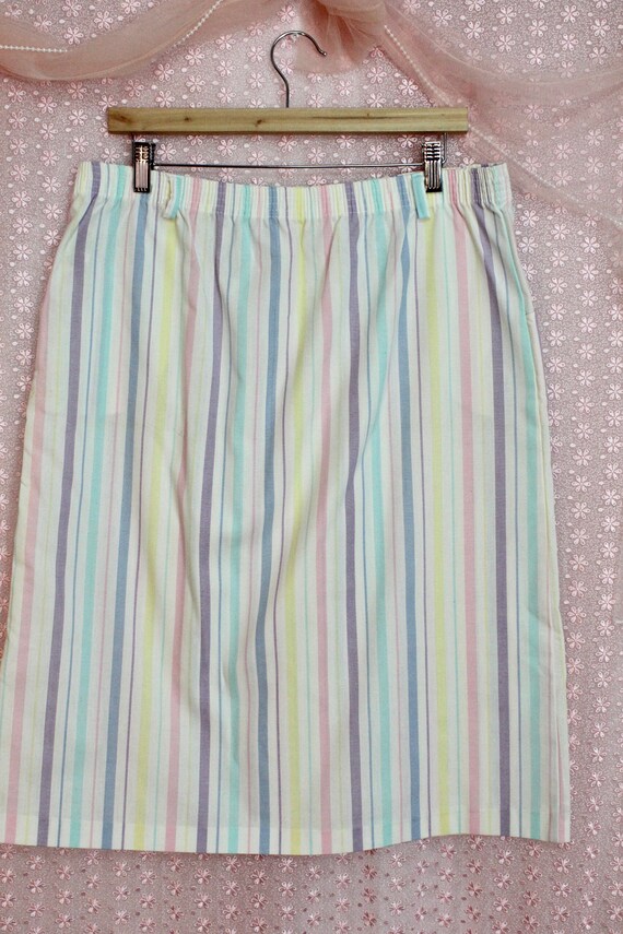 Vintage 80s 90s Colorful Striped Skirt, Preppy St… - image 4