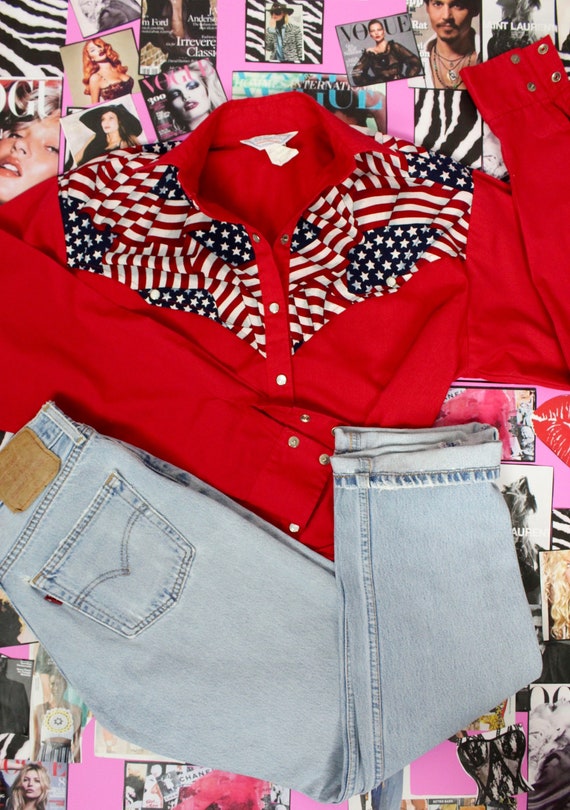Vintage Ranch Wear Stars and Stripes Shirt