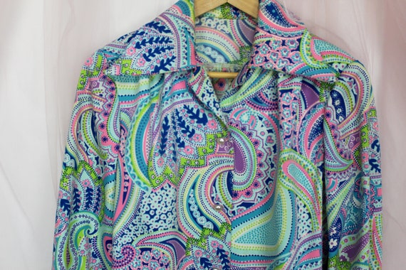 Vintage 70's Pattern Button Down - image 5