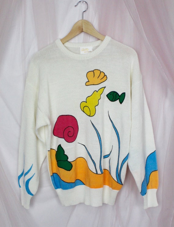 Vintage 90's Cute Colorful Under the Sea Sweater - image 4