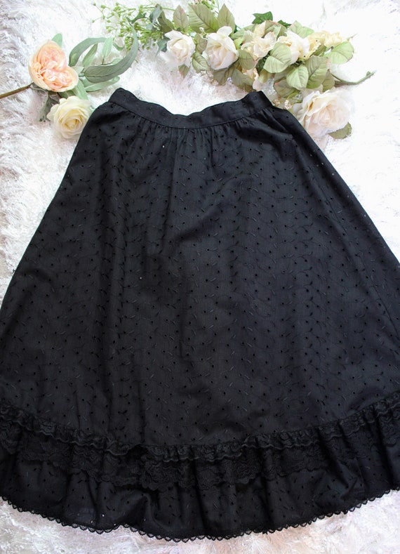 Vintage 70s 80s Gunne Sax By Jessica McClintock, Blac… - Gem