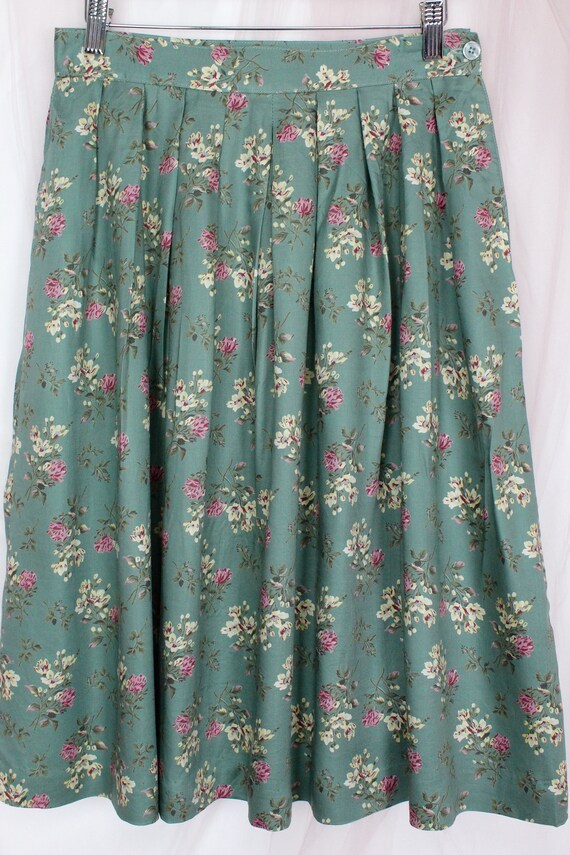 Vintage Petites J.G. Hook Floral Pleated Skirt - image 3