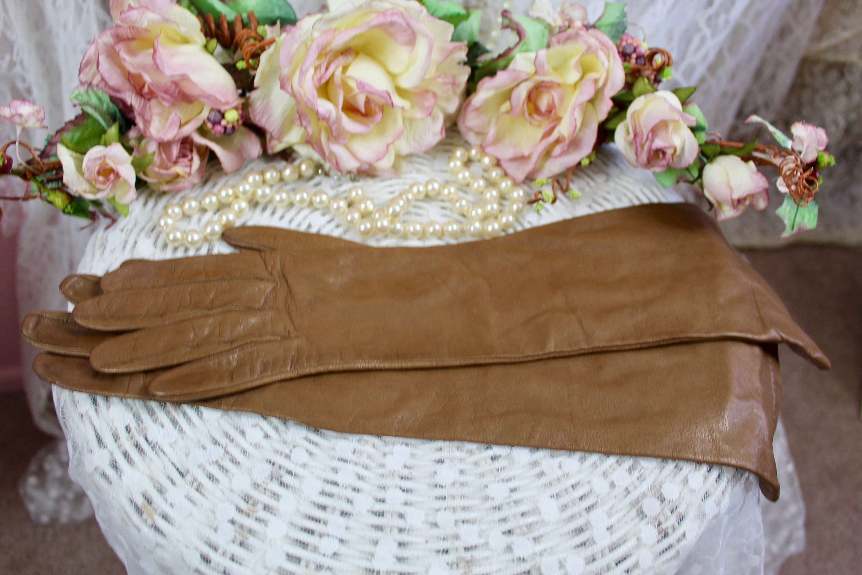 ヤ*ヌ様 60s vintage leather glove 1960's pro grip womens small leather golf glove vintage old