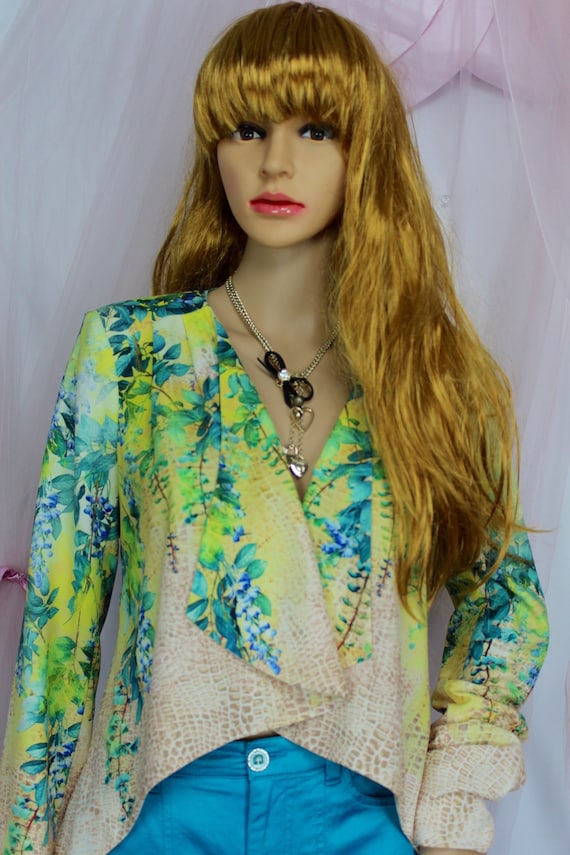 Y2ks Bebe Tropical Pattern Cardigan, Bebe Blouses, Size