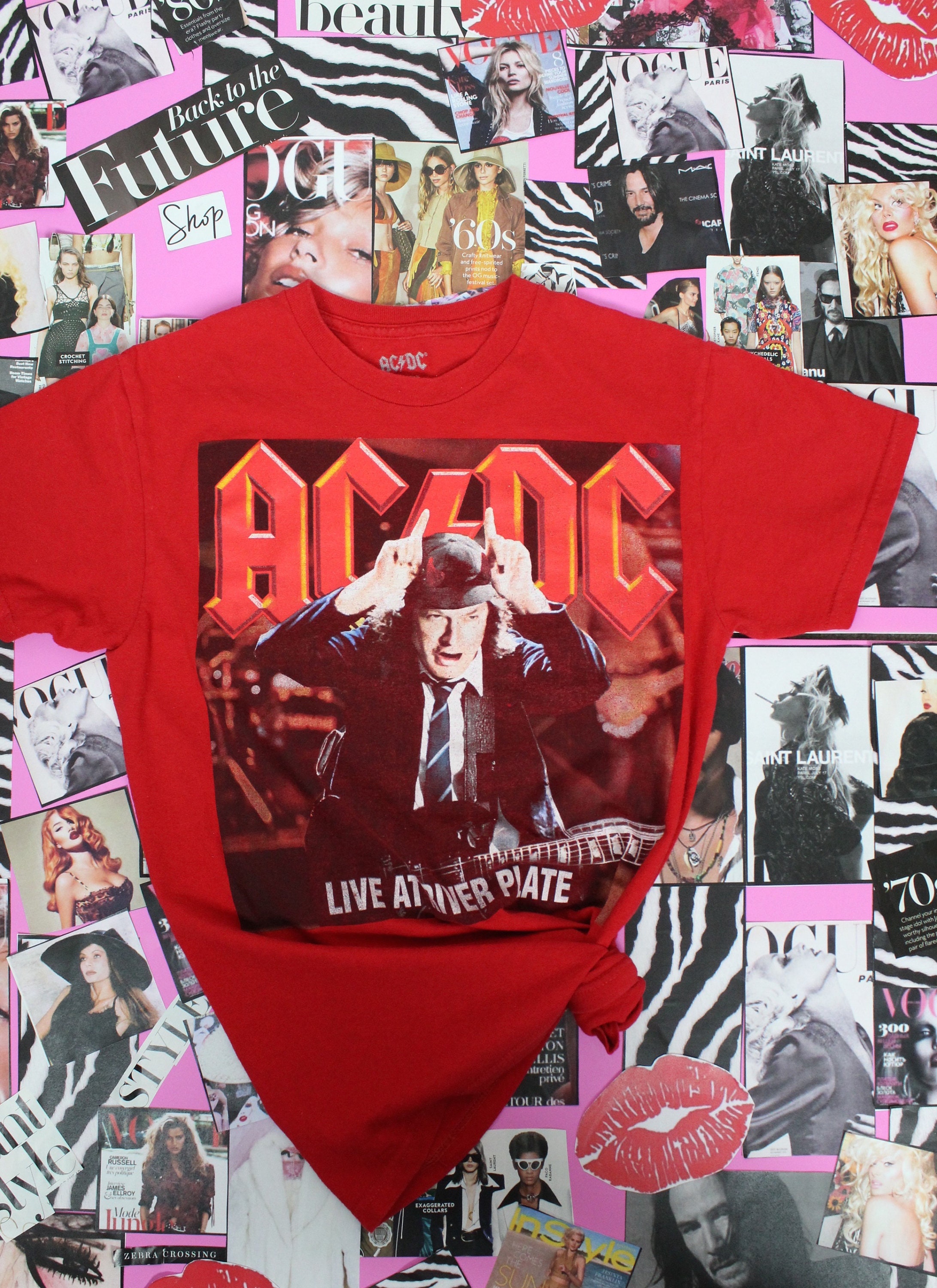 Red Acdc Rock T-shirt Graphic T-shirts Rock T-shirts Size