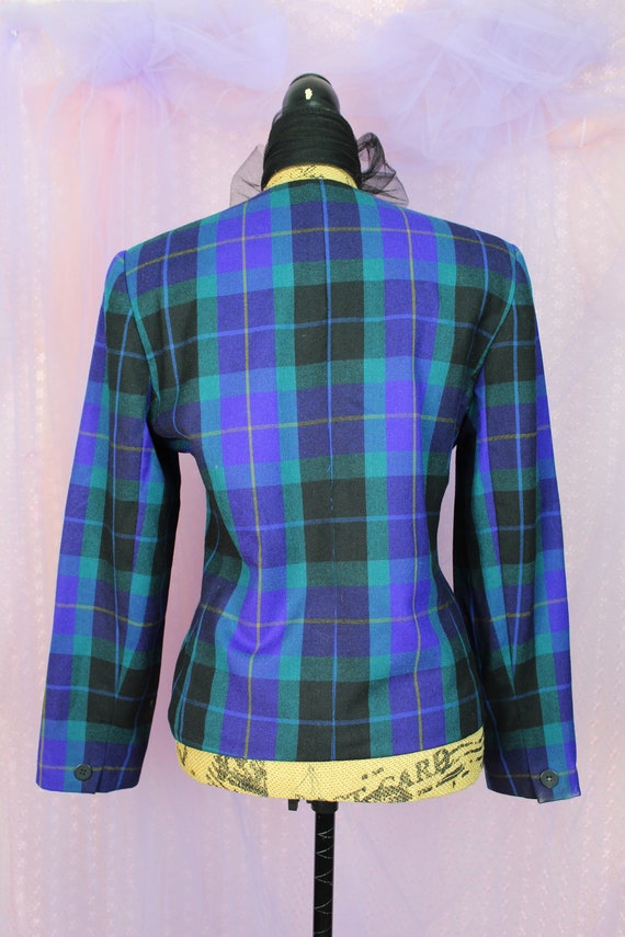 Vintage 80s 90s Career Essential Plaid Blazer, Pr… - image 8