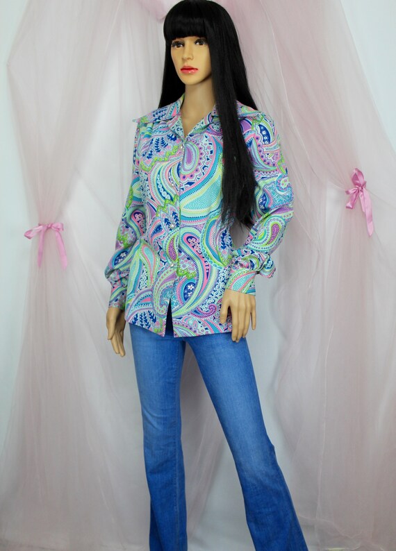 Vintage 70's Pattern Button Down - image 8