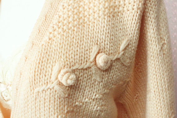 Vintage 90s Peachy knit Cardigan Sweater, Koret C… - image 8