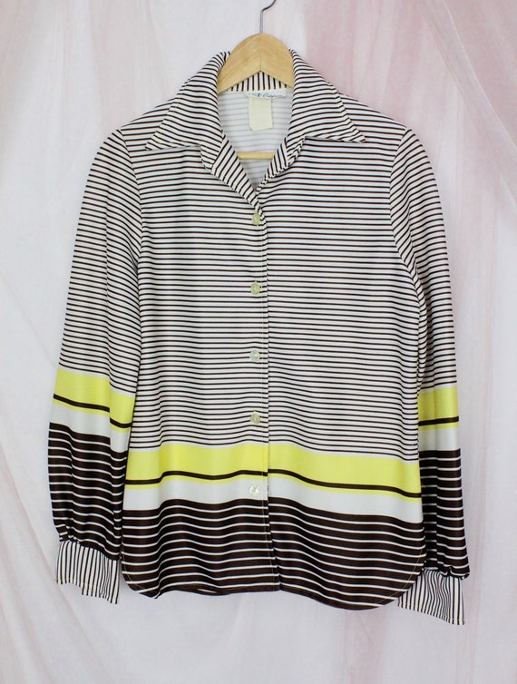 Vintage 80s 90s Striped Button Up Shirt - image 3