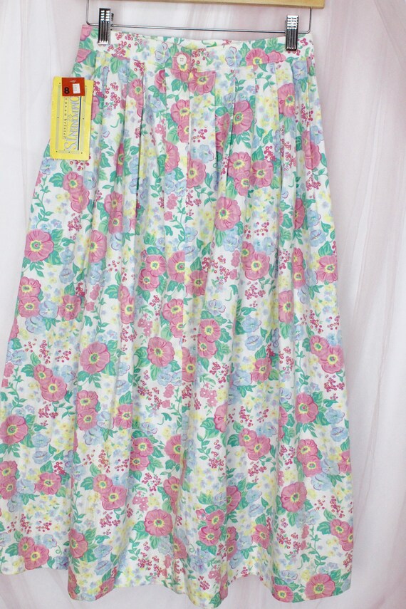 Vintage 70s 80's Floral Skirt, VTG Skirts, Floral… - image 5