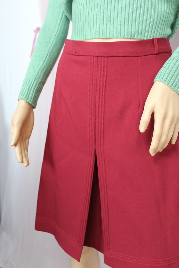 Vintage 70s 80s Rust Skirt, Office Skirt, VTG Ali… - image 3