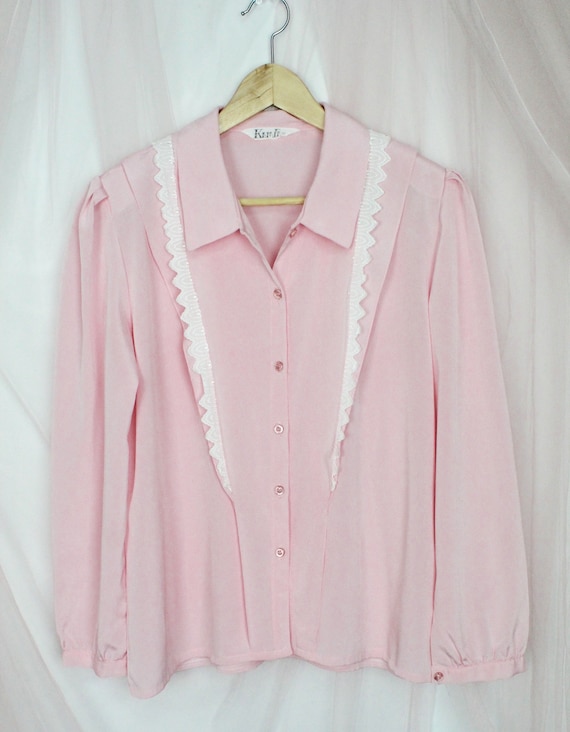 Beautiful Pink Women's Long Sleeve Blouse - image 4
