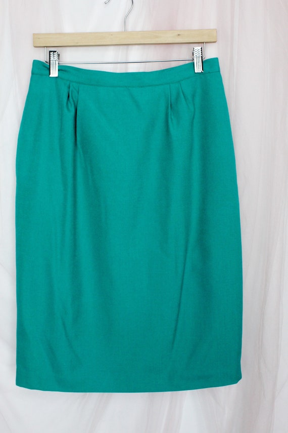 90's Teal Blue Pencil Skirt,Office Skirts, Size 1… - image 3