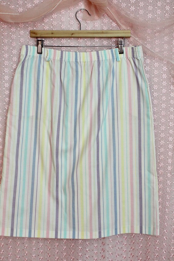 Vintage 80s 90s Colorful Striped Skirt, Preppy St… - image 3