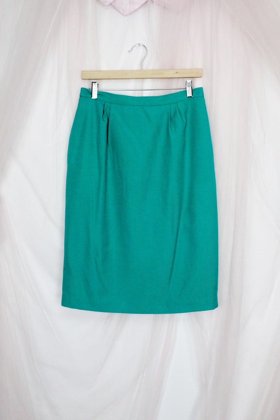 90's Teal Blue Pencil Skirt,Office Skirts, Size 1… - image 2