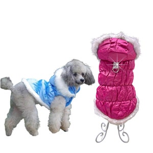 Crystal Bling Fleece Dog Coat for Small to Medium Dogs and Puppies, Small Dog Clothes Girls, Winter Dog Clothes, Warm Dog Coat for Girls