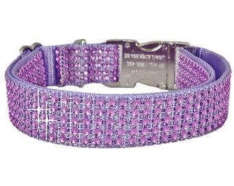 Rhinestone Dog Collar, Jeweled Dog Collar, Fancy Chihuahua Bling Collar Boy, Teacup Collar, Girls, Designer Dog Collar, Purple Dog Collar 51