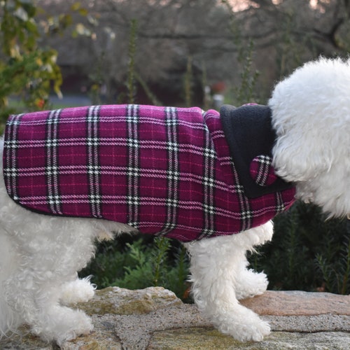 Custom Purple Plaid Dog COATS for Girls Winter Dog Coat Etsy