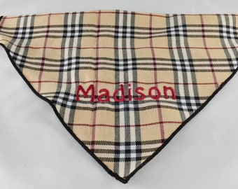 Baby Bandana Dribble Bib Bibs Royal Stewart White Red Tartan Fabric Burp Dress A