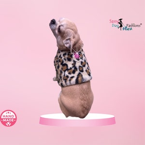 Fancy Vest Dog Harness Girls, Cheetah Fur Dog Harness, Bling Dog Harness, Warm Dog Harness for Small Dogs, Custom Dog Harness for Small Dogs