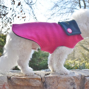 Pink Wool DOG Coat for Girls Warm Winter Dog Coat Small to Large, Xxs to XL Dog Coat Pink Fashion Dog Coat Fleece Dog Coat Girl image 5