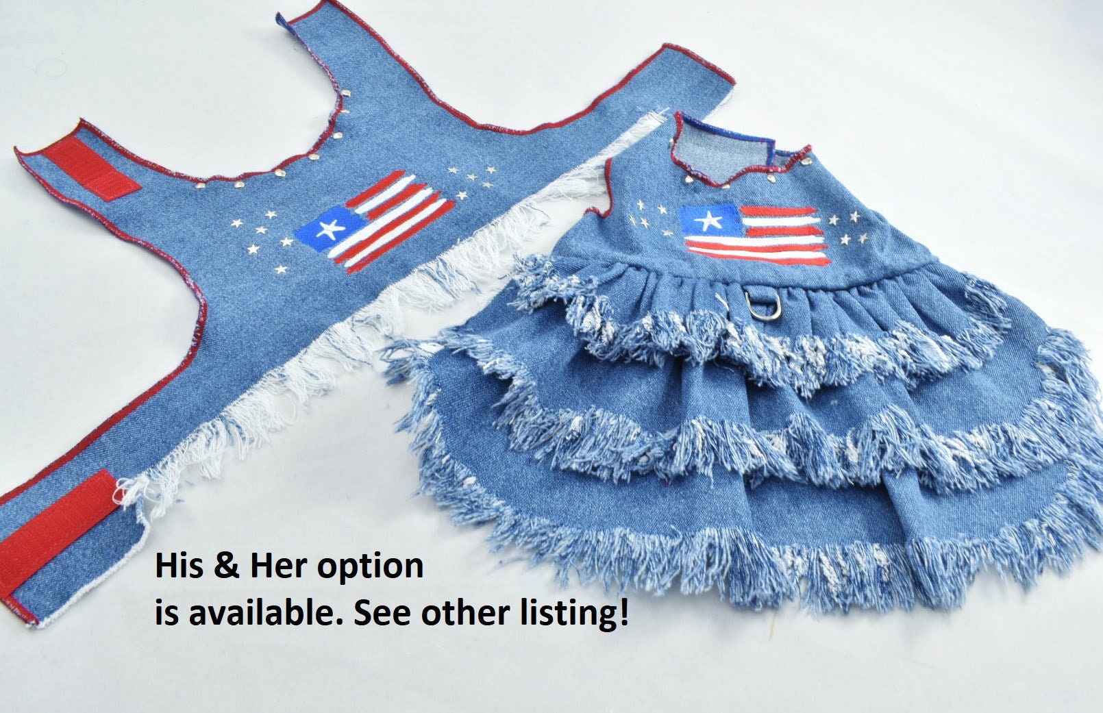 white christmas dresses SMALL DOG - Bib n Brace Denim Dress main image 0