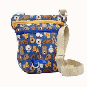 Handgemaakte hondenuitlaattas crossbody met houder voor huisdierafvalzak - twee vakken voor reisaccessoires, huisdierrugzak, trailtas voor huisdier