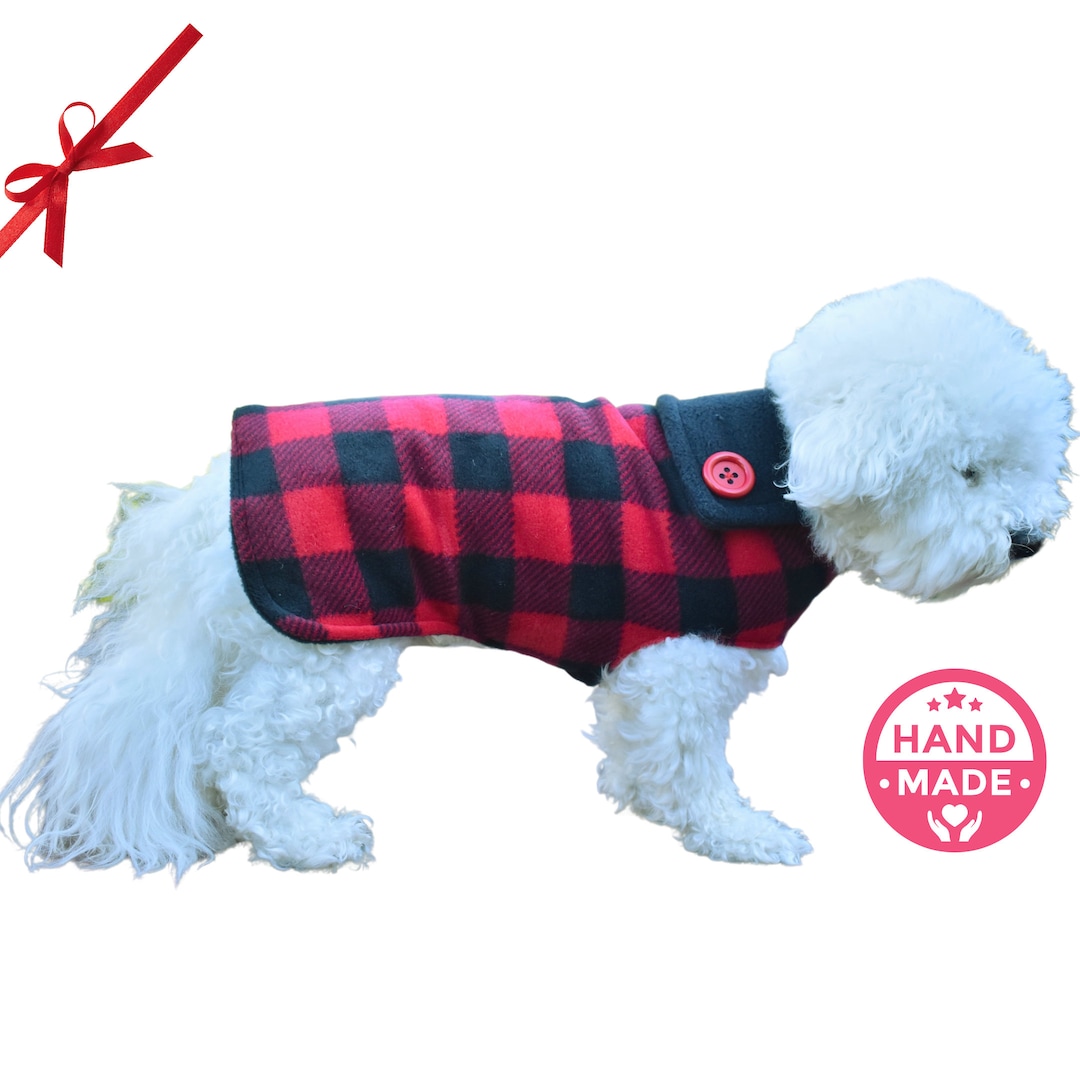 Custom Red Buffalo Plaid DOG COAT Warm Winter Dog Coat in All Sizes TAILORING Option Custom Dog Coat Boy Custom Dog Coat Girl Etsy