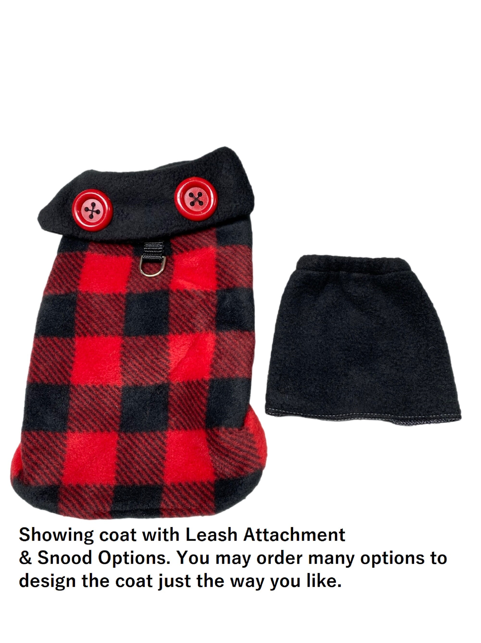 Custom Red Buffalo Plaid DOG COAT Warm Winter Dog Coat in All Etsy