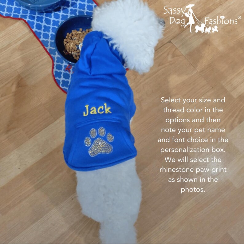 Personalized Dog Hoodie Jacket for Small Dogs, Custom Dog Hoodie With