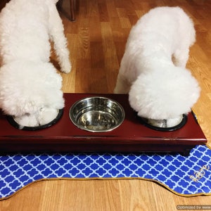 Set de table personnalisé pour gamelles pour chien en forme d&#39;os de chien moderne, nouveau cadeau pour chiot, convient à plusieurs gamelles, décoration de cuisine bleue, cadeau pour propriétaire d&#39;animal de compagnie