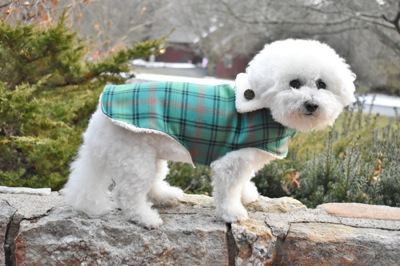 Handmade Irish Wool Dog COAT Green Plaid Dog Coat Warm Dog Etsy